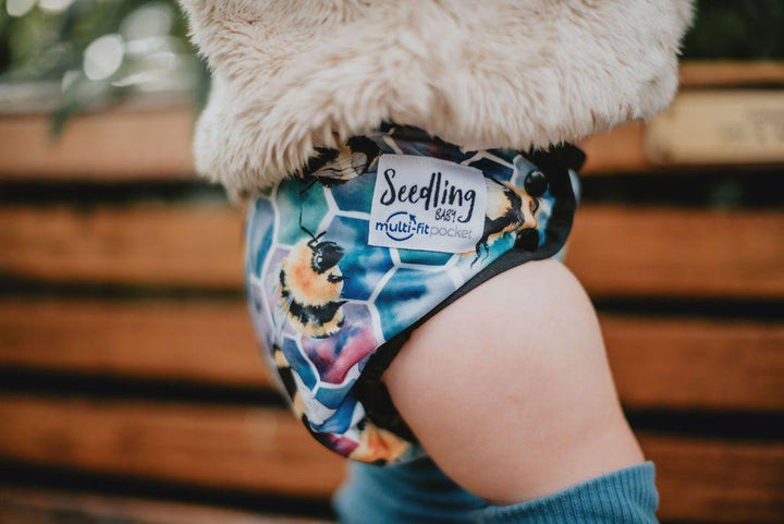 Seedling Baby Multi-Fit Pocket Nappy - Beehive Black|Summer Sweets Baby