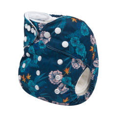 Alva Baby Blue Flower Bouquet Pocket Nappy