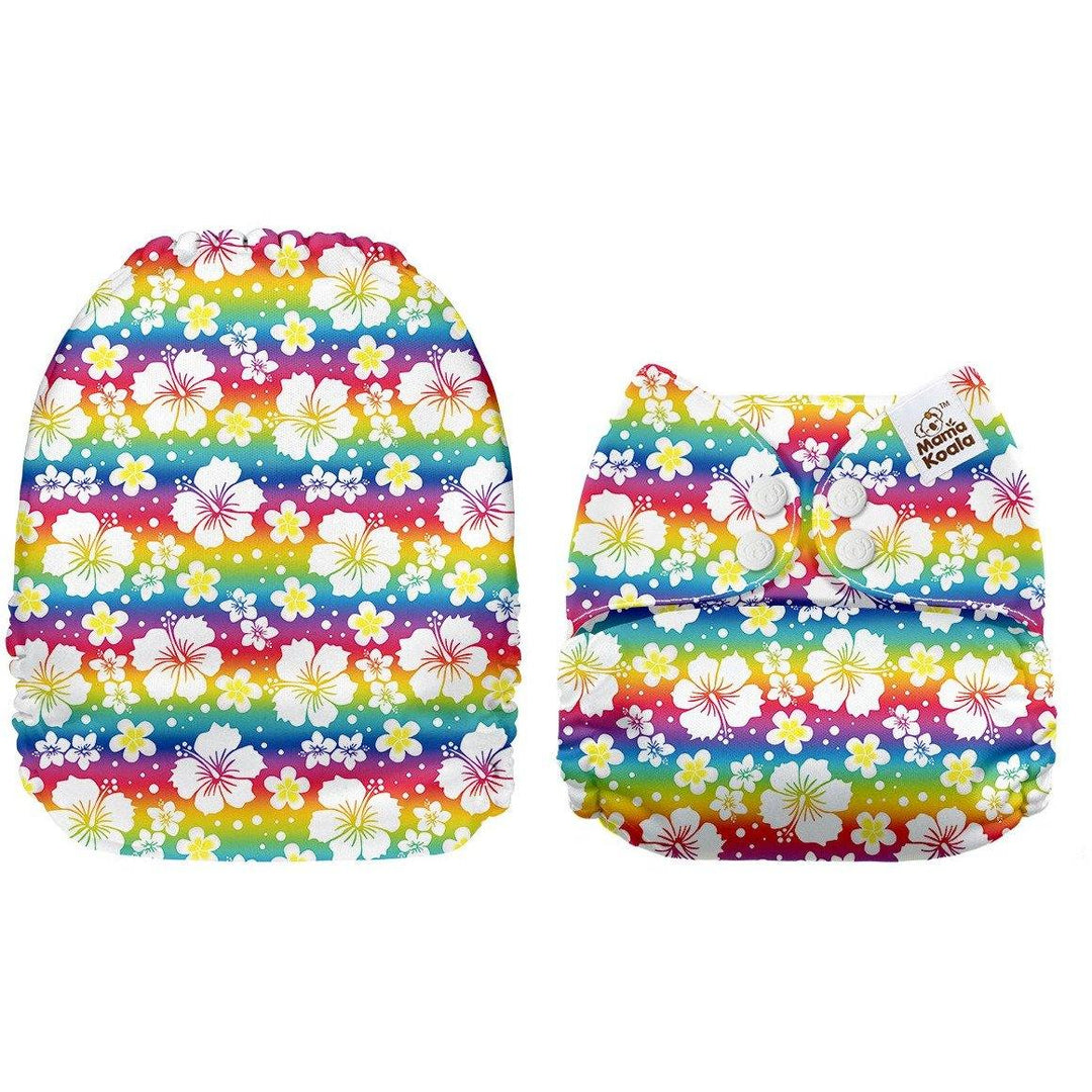 Mama Koala Rainbow Hibiscus Pocket Nappy|Summer Sweets Baby
