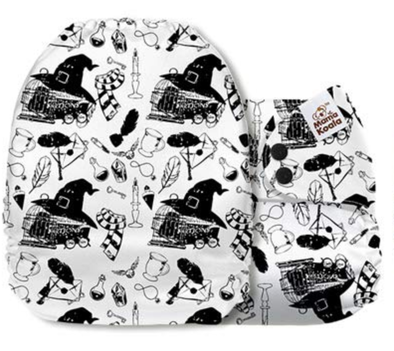 Mama Koala Magic Potter Black & White Pocket Nappy|Summer Sweets Baby