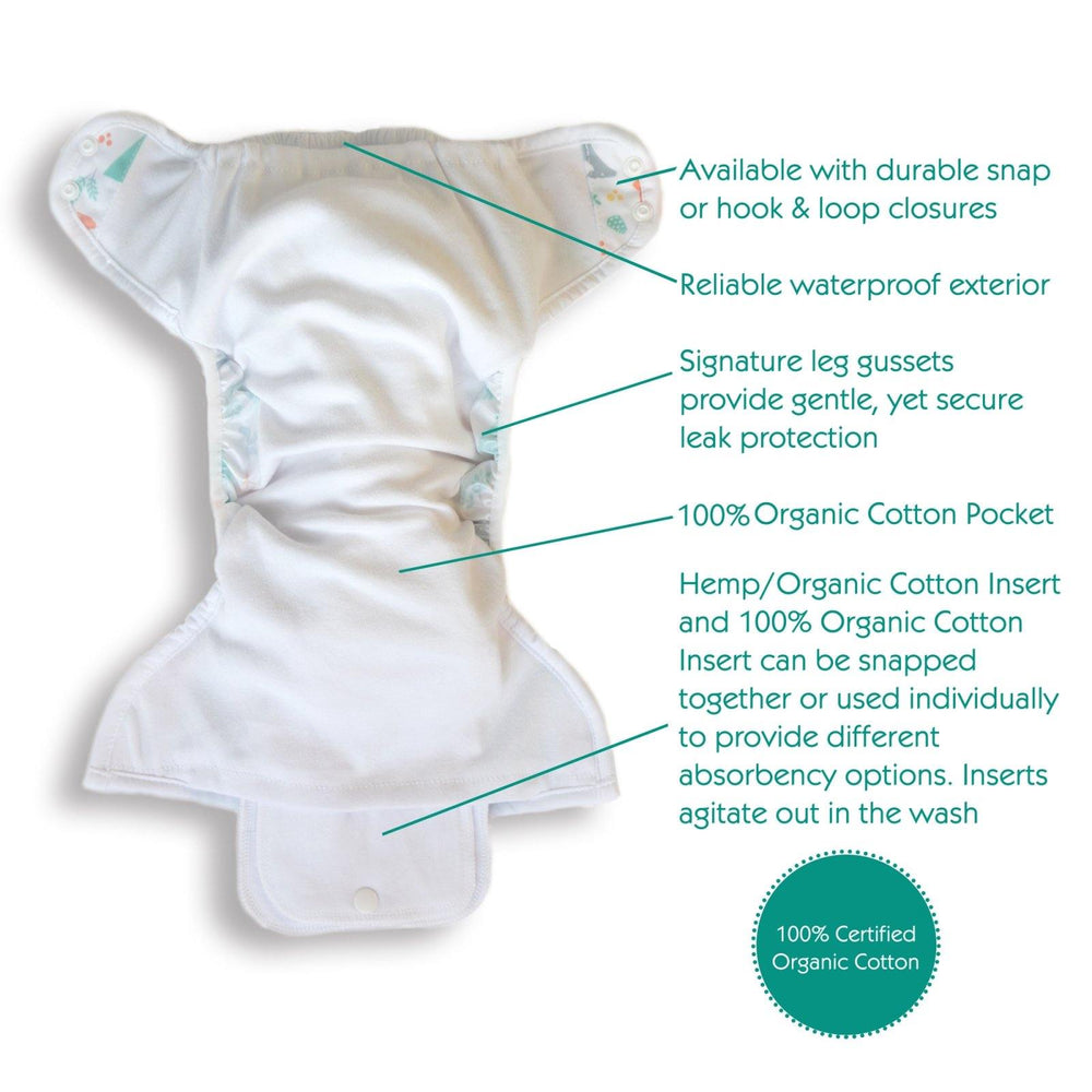 Thirsties Natural Pocket Nappy - Hook & Loop - Multiple Patterns|Summer Sweets Baby