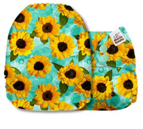 Mama Koala Blue Sunflowers Pocket Nappy|Summer Sweets Baby