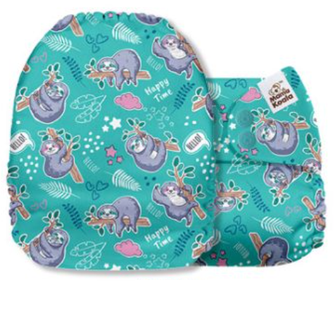 Mama Koala Teal Sloths Pocket Nappy|Summer Sweets Baby