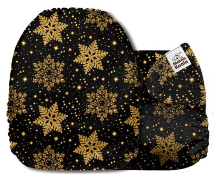 Mama Koala Christmas Glitter Snowflakes Pocket Nappy