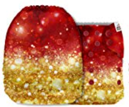 Mama Koala Christmas Red & Gold Glitter Pocket Nappy