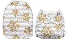 Mama Koala Christmas Snowflakes & Stripes Pocket Nappy