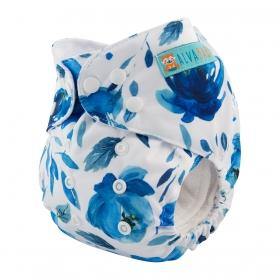 Alva Baby Blue Flowers & Leaves Pocket Nappy|Summer Sweets Baby