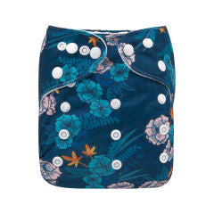 Alva Baby Blue Flower Bouquet Pocket Nappy
