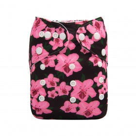 Alva Baby Dark Pink Flowers Pocket Nappy|Summer Sweets Baby