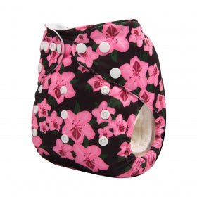 Alva Baby Dark Pink Flowers Pocket Nappy|Summer Sweets Baby