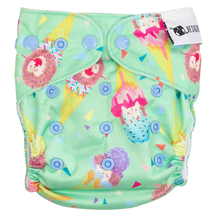 Designer Bums All-in-Two (Ai2) Cloth Nappy - Hedgehog Sundae|Summer Sweets Baby