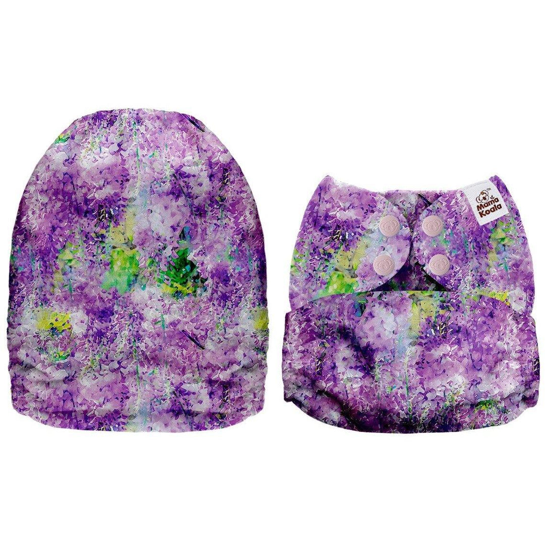 Mama Koala Watercolour Lilacs Pocket Nappy|Summer Sweets Baby