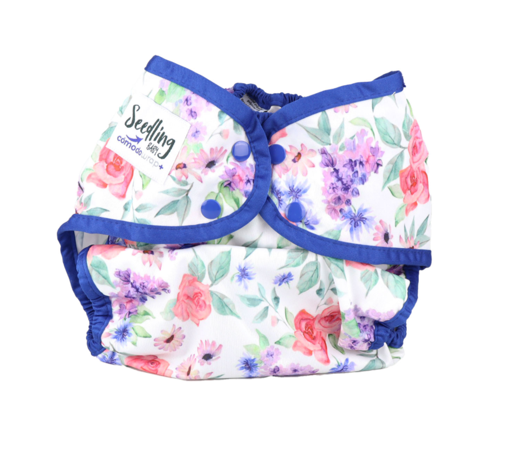 Seedling Baby Cómodo Wrap Plus+ - Mumma's Garden Navy|Summer Sweets Baby