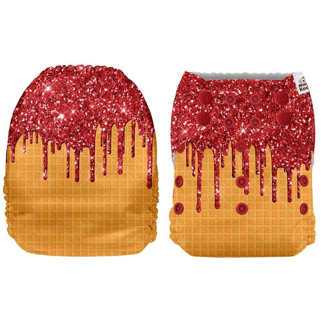Mama Koala Red Glitter Cone Pocket Nappy|Summer Sweets Baby