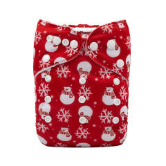 Alva Baby Red Christmas Pocket Nappy