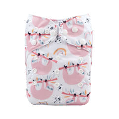 Alva Baby Pink Sloth Pocket Nappy