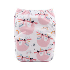 Alva Baby Pink Sloth Pocket Nappy