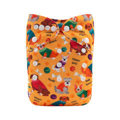Alva Baby Orange Dogs Pocket Nappy