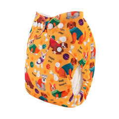 Alva Baby Orange Dogs Pocket Nappy