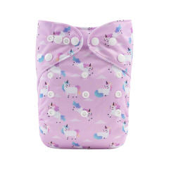 Alva Baby Pink Unicorns Pocket Nappy