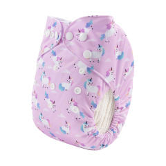 Alva Baby Pink Unicorns Pocket Nappy