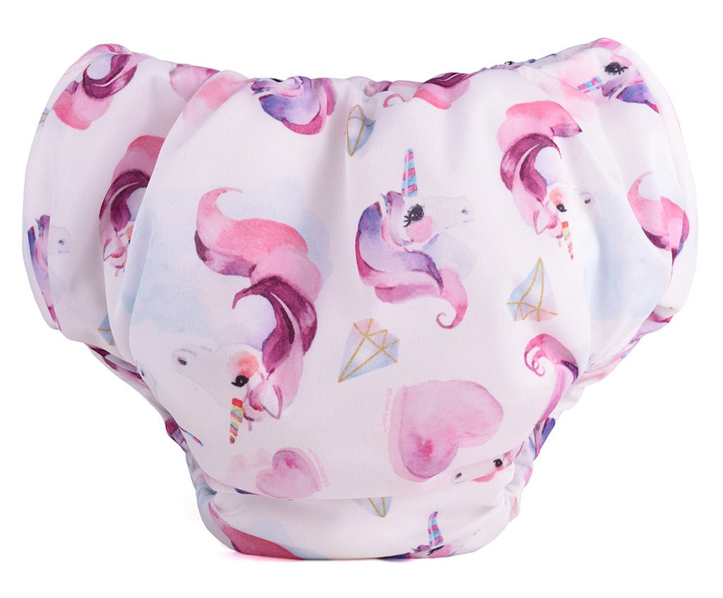 ABDL Adult Baby Pull Ups Diaper Style Swim Trunks Little Unicorn 