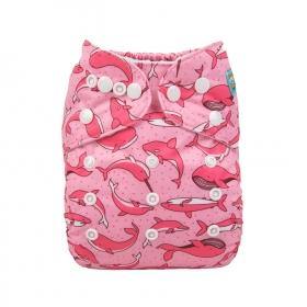 Alva Baby Pink Whales Pocket Nappy|Summer Sweets Baby