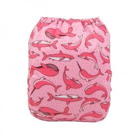 Alva Baby Pink Whales Pocket Nappy|Summer Sweets Baby