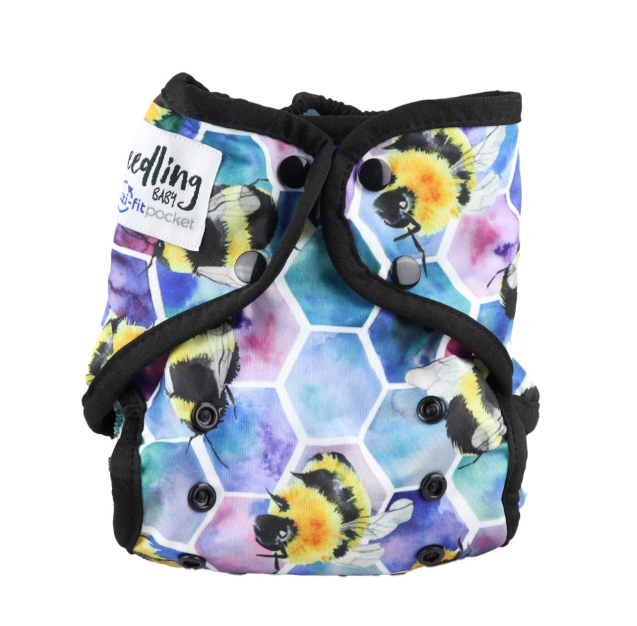 Seedling Baby Multi-Fit Pocket Nappy - Beehive Black|Summer Sweets Baby