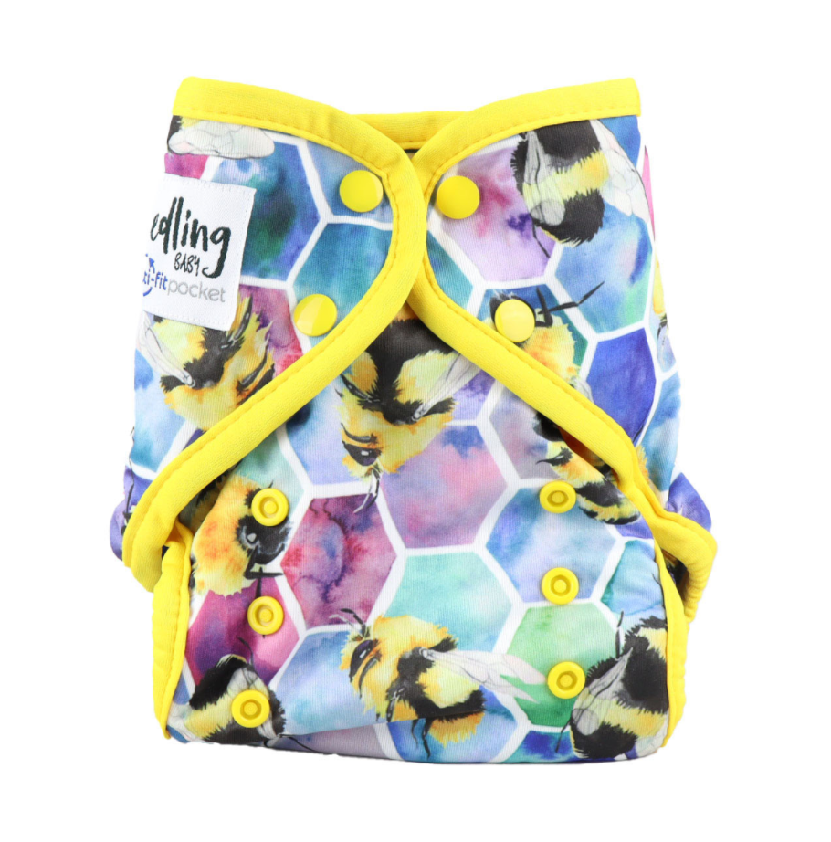 Seedling Baby Multi-Fit Pocket Nappy - Beehive Yellow|Summer Sweets Baby