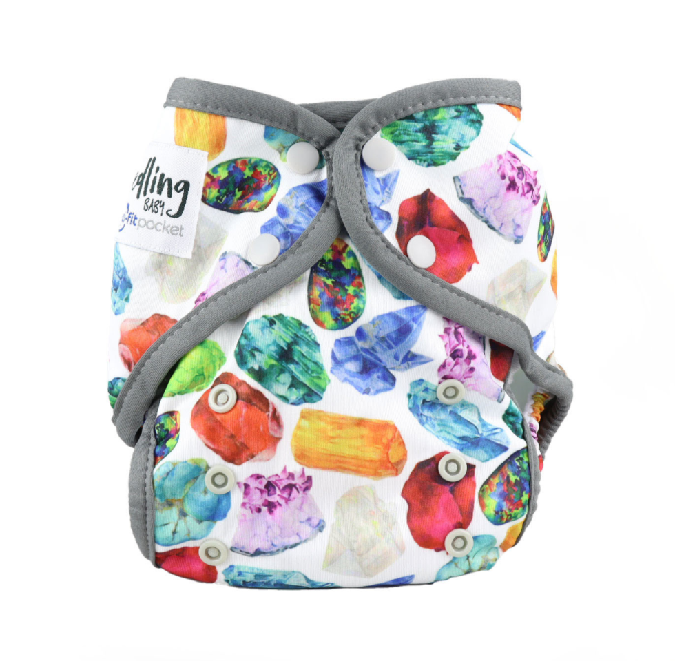 Seedling Baby Multi-Fit Pocket Nappy - Birthstone Grey|Summer Sweets Baby
