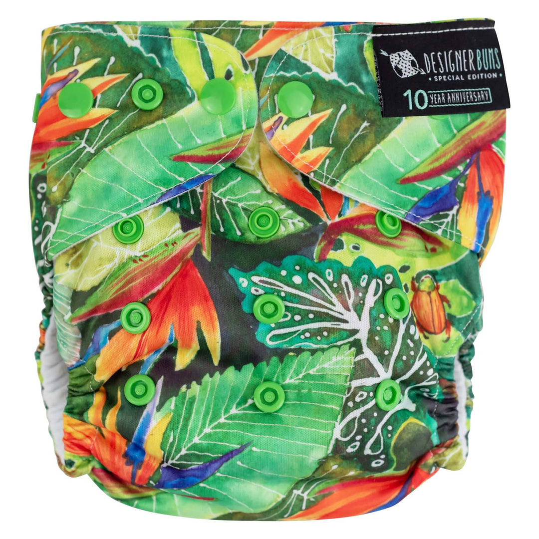 Designer Bums All-in-Two (Ai2) Cloth Nappy - Daintree Rainforest|Summer Sweets Baby