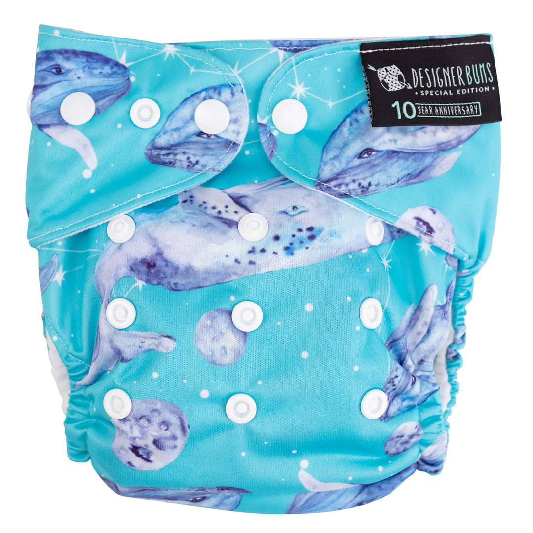 Designer Bums All-in-Two (Ai2) Cloth Nappy - Ethereal Whales|Summer Sweets Baby