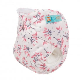 Alva Baby Pink Leaves Pocket Nappy|Summer Sweets Baby