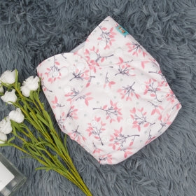 Alva Baby Pink Leaves Pocket Nappy|Summer Sweets Baby