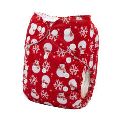 Alva Baby Red Christmas Pocket Nappy